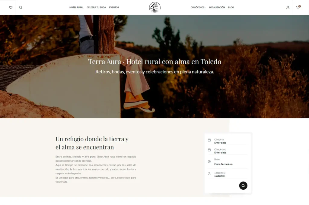 web complejo rural diseño reservas