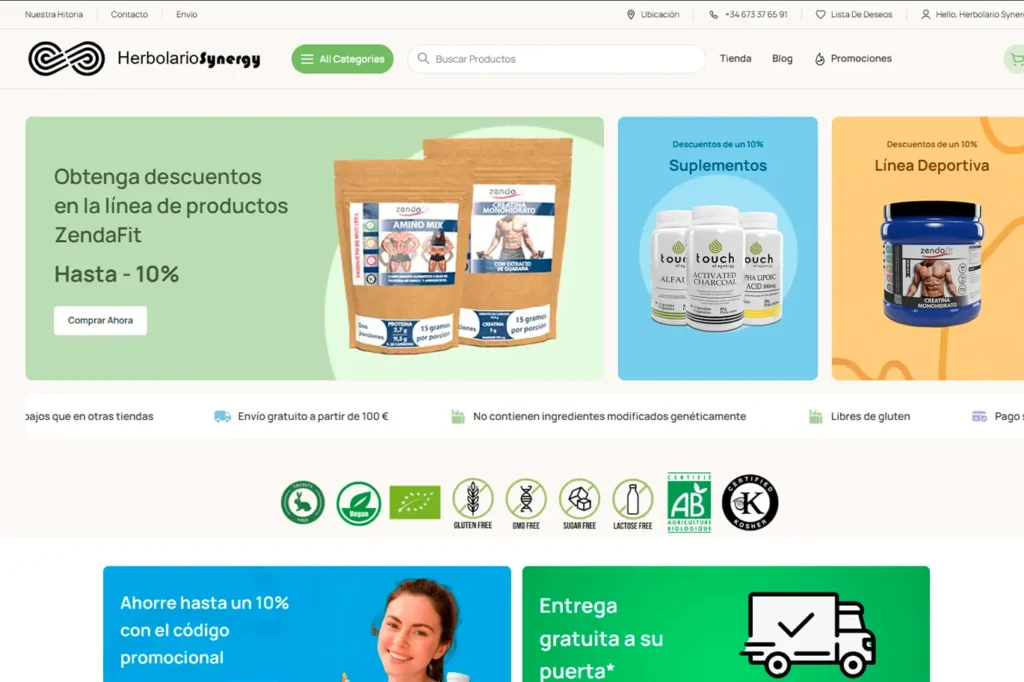 tienda online herbolario diseño ecommerce