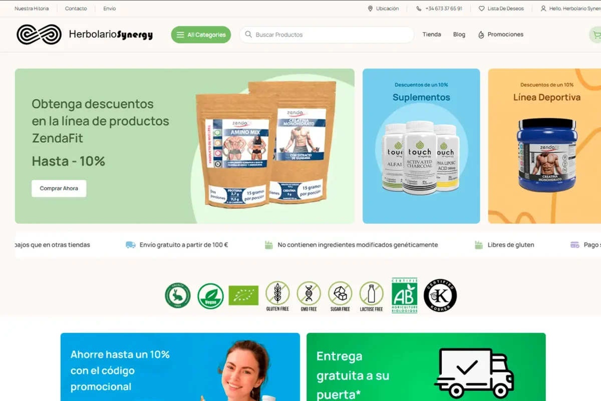 tienda online herbolario diseño ecommerce