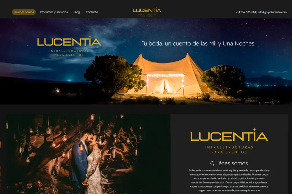 web bodas eventos diseño elegante